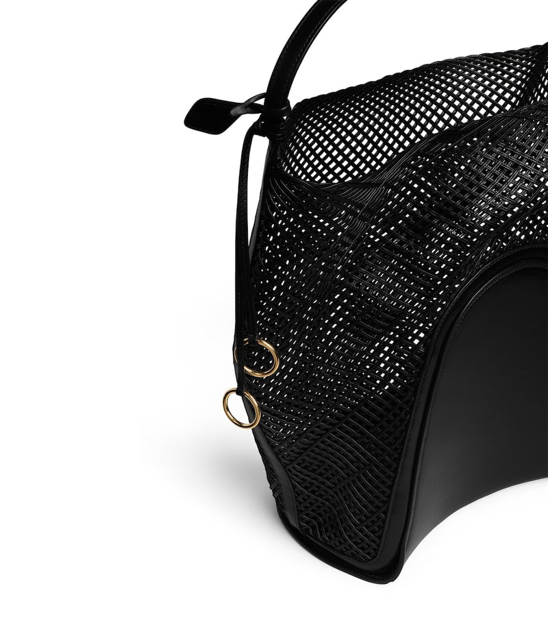 Alaïa large leather net hip bucket bag, UK version