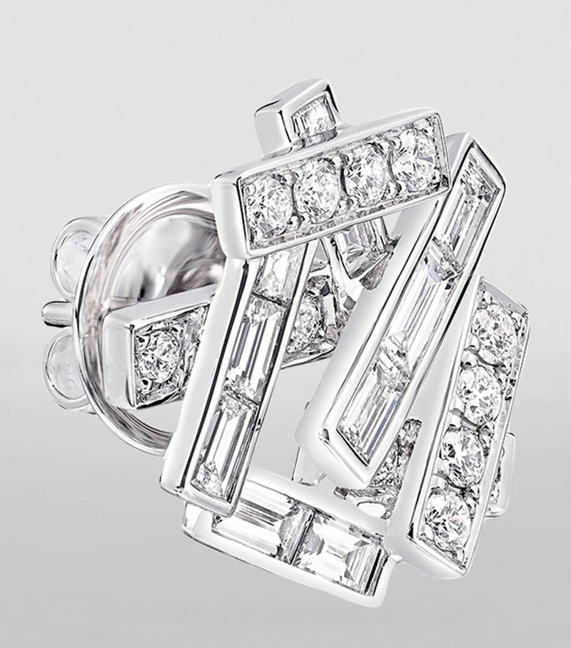 Graff white gold diamond threads stud earrings (British brand)