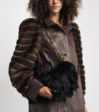 Chloé black feather crescent shoulder bag - British product