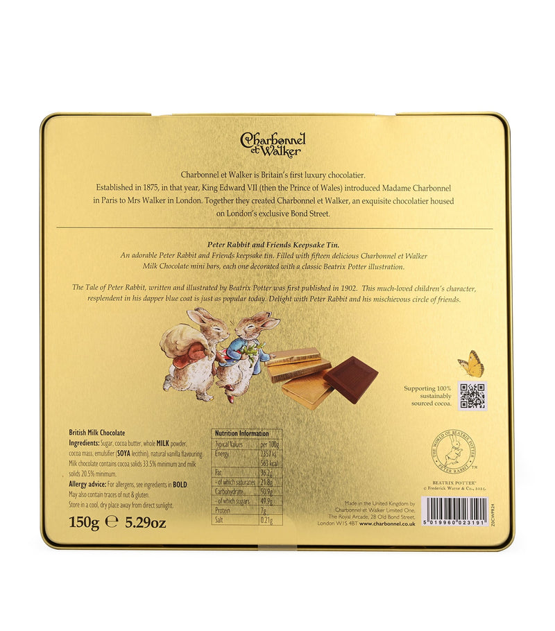 Charbonnel et Walker Peter Rabbit Chocolate Slims Tin 150g - British product