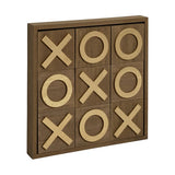 Argos Home wooden noughts and crosses game with gold blocks (British brand)