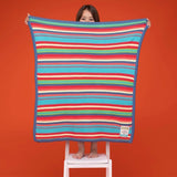 baby blanket Multi coloured striped 80cm x 100cm - British product