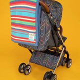 baby blanket Multi coloured striped 80cm x 100cm - British product