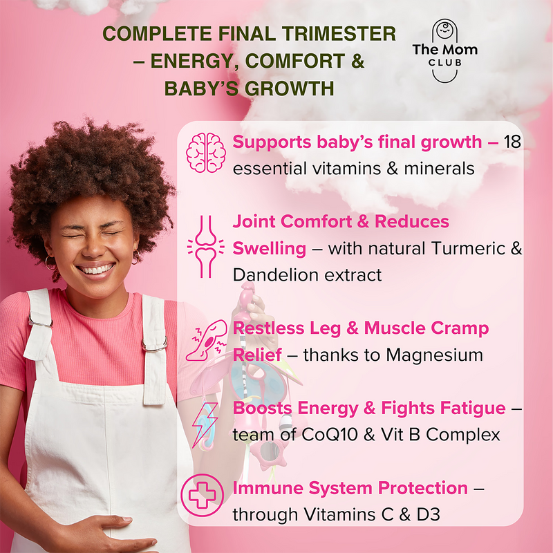 The Mom Club third trimester prenatal vitamins 60 capsules, imported from the UK