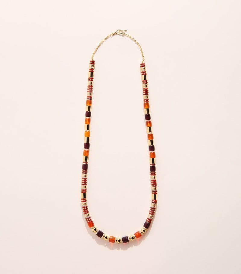Eddie Borgo gold-plated amber and carnelian patch necklace, UK version