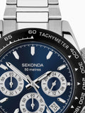 Sekonda Silver Tone Circuit analogue watch 39mm (British brand)