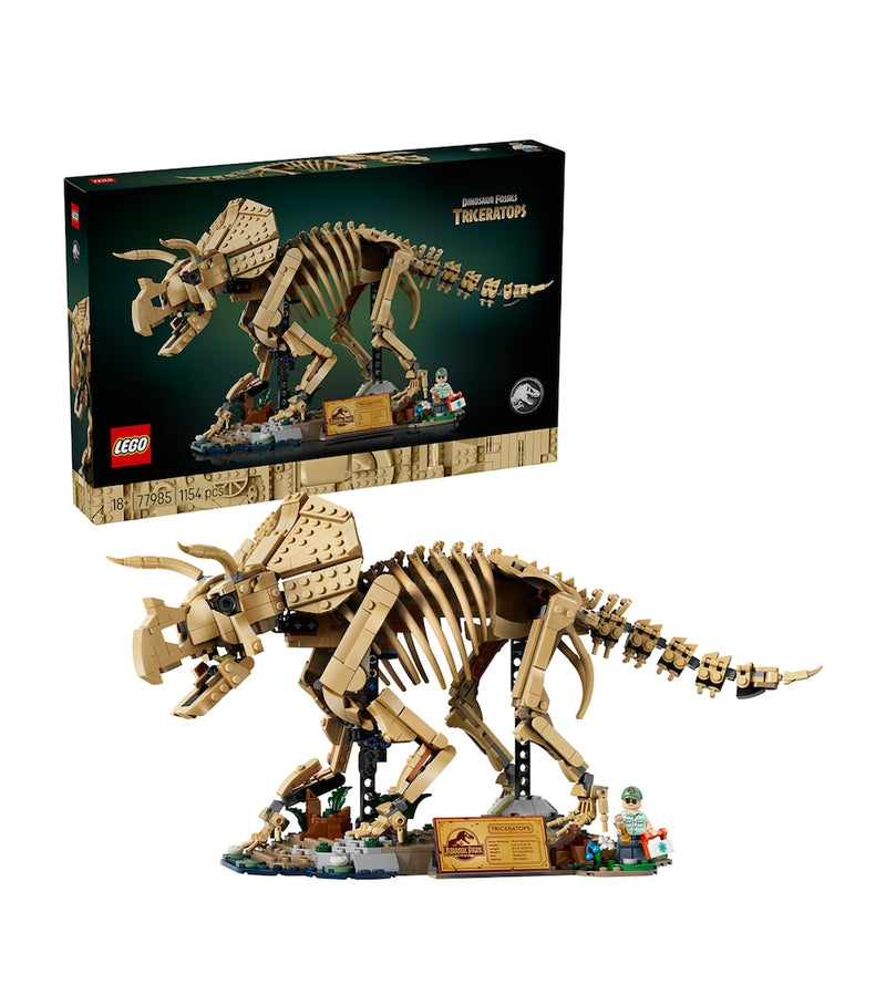 Lego Jurassic World Triceratops fossil model, UK version
