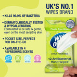 Wet Ones Be Zingy antibacterial hand wipes pack of 12 (British brand)