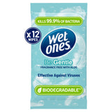 Wet Ones Be Gentle antibacterial hand wipes x 12 (British brand)
