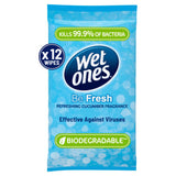 Wet Ones Be Fresh antibacterial hand wipes pack of 12 (British brand)