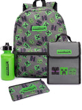 Vanilla Underground Minecraft Creeper 4-piece backpack set, imported from the UK