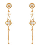 Balmain monogram pendant earrings brass, UK version