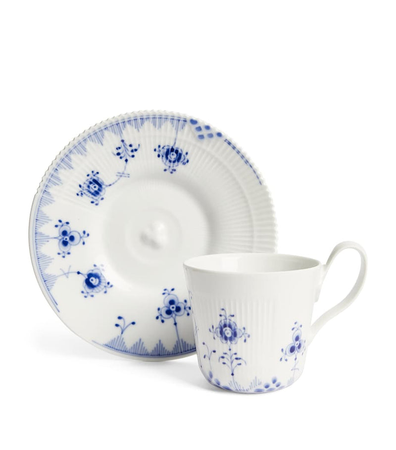 Royal Copenhagen Blue Elements teacup and saucer set, imported from the UK