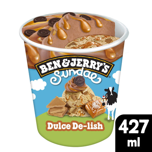 Ben & Jerry's Sundae Dulce De Lish Caramel Ice Cream Tub 427ml