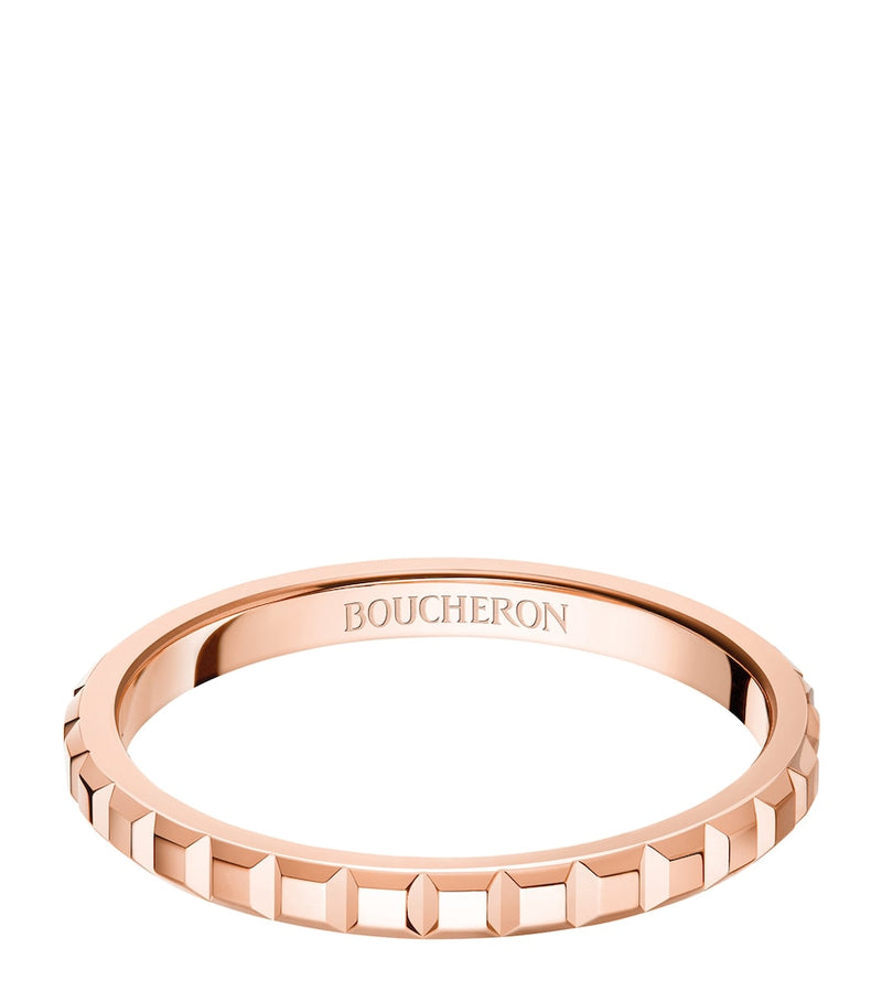Boucheron mini rose gold Clou de Paris wedding ring, imported from the UK