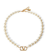 Harrods Valentino Garavani Faux Pearl VLogo Signature Necklace- Buy online at McGrocer