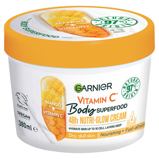 Garnier Body Superfood Nutri Glow Body Cream Vitamin C & Mango 380ml GOODS ASDA   