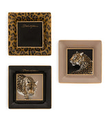 Harrods Dolce&Gabbana Casa Leopard Decorative Square Porcelain Plates Set of 3 (10cm)- Buy online at McGrocer