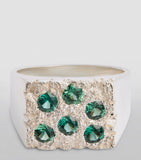 Bleue Burnham sterling silver rose garden signet ring, UK version