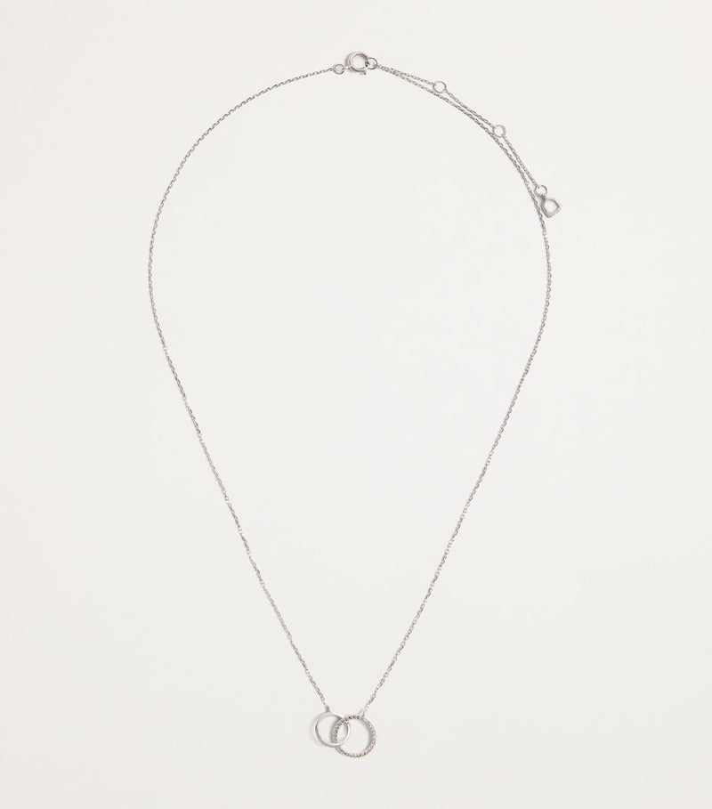 Astrid & Miyu Orbit necklace white gold topaz (British brand)