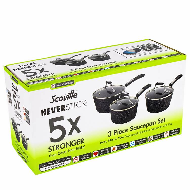 Scoville non stick aluminium pan set 3 piece, imported from the UK