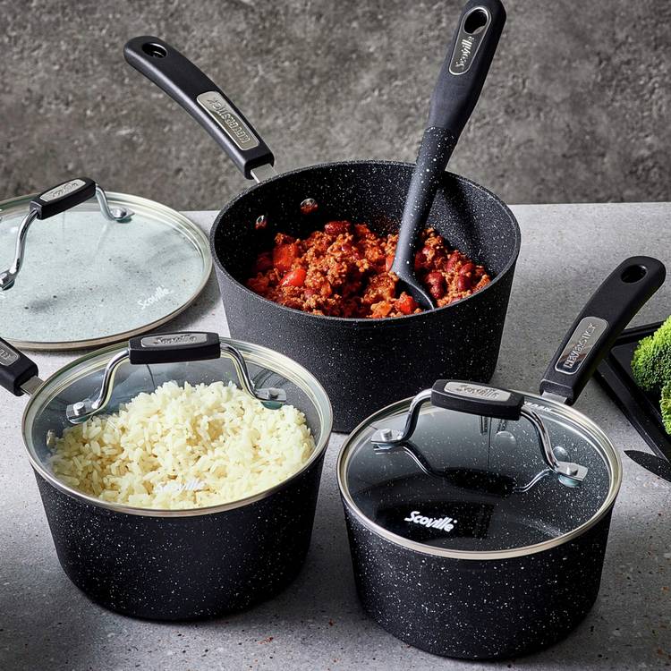 Scoville non stick aluminium pan set 3 piece, imported from the UK