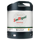 San Miguel Premium Lager PerfectDraft keg 6L, imported from the UK