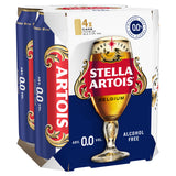 Stella Artois alcohol free premium lager beer cans 4 pack 440ml, UK version
