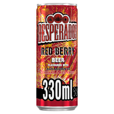 Desperados red berries guarana fruit beer 330ml can (British brand)