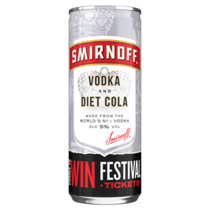 Smirnoff & Diet Cola Vodka Ready to Drink Premix Can 250