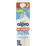 Alpro Soja-Getränk ohne Zucker, gekühlt, laktosefrei, 1 l