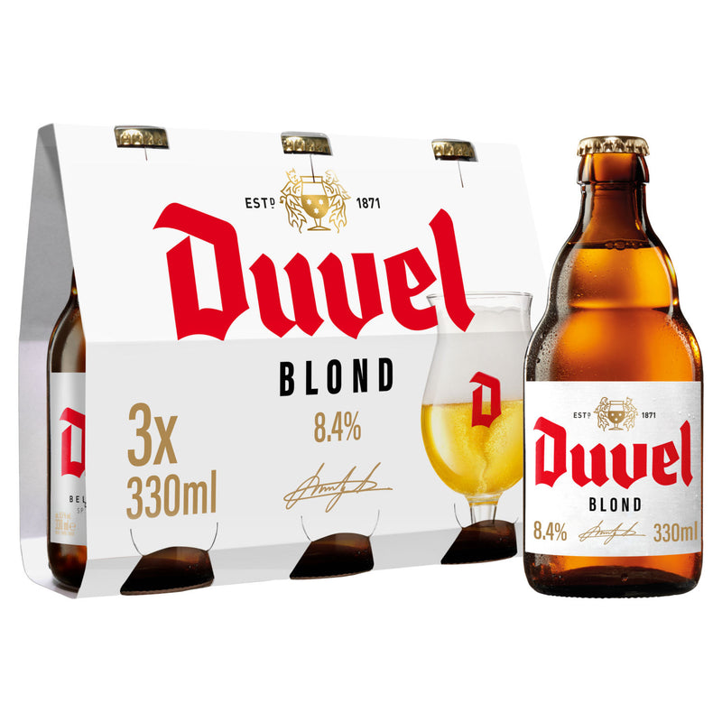 Duvel Original Belgian Strong Blond Beer 3x330ml - British product