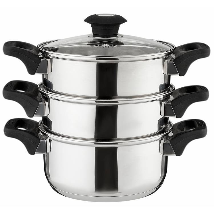 Russell Hobbs stainless steel 3 tier steamer 18cm, imported from the UK
