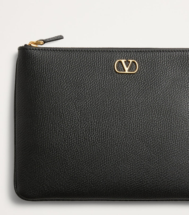 Valentino Garavani leather VLogo Signature pouch medium (British brand)