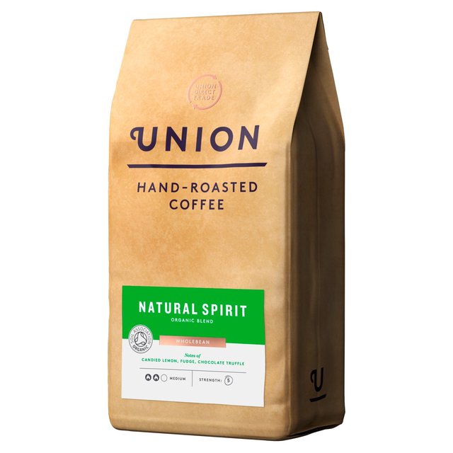 Union Hand-Roasted Coffee Natural Sprit Organic Wholebean   500g GOODS M&S
