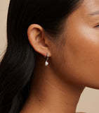 Astrid & Miyu pearl huggies sterling silver earrings, UK version