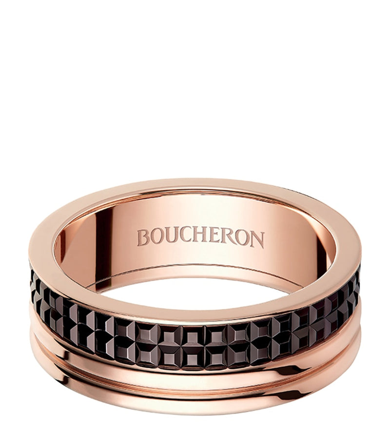 Boucheron Quatre rose gold wedding ring with brown PVD (British brand)