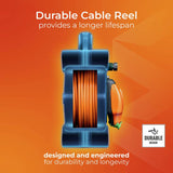 Masterplug cable reel 2 socket 15m, imported from the UK