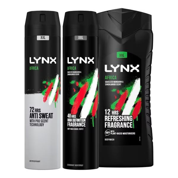 Lynx Africa Bundle Anti-Perspirant & Body Spray 500ml, UK version