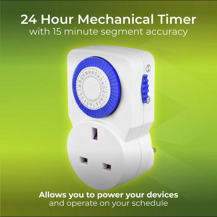 Masterplug 24 hour mechanical segment timer 3 pack - British product