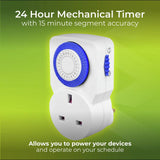 Masterplug 24 hour mechanical segment timer 3 pack - British product