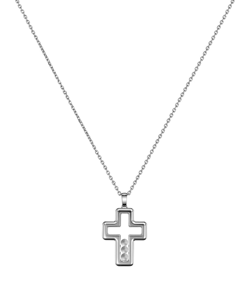 Chopard Happy Diamonds cross necklace 18kt white gold (British brand)