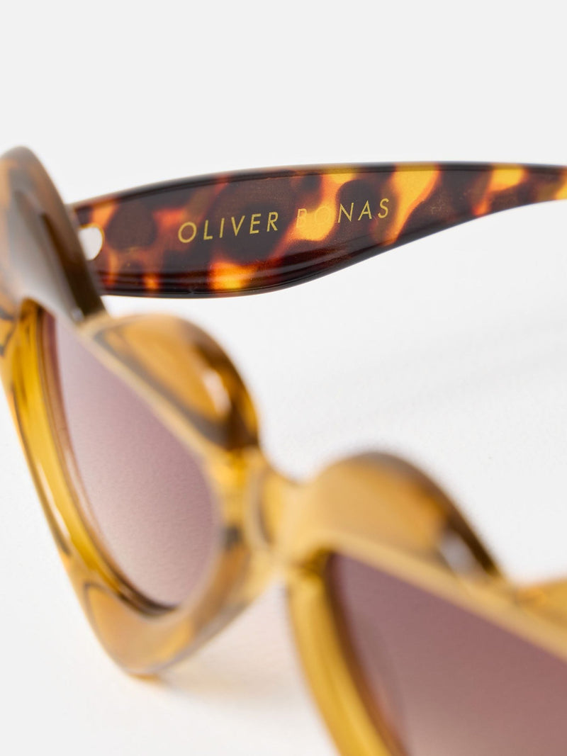 Oliver Bonas yellow and tort heart sunglasses, UK version