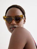 Oliver Bonas yellow and tort heart sunglasses, UK version