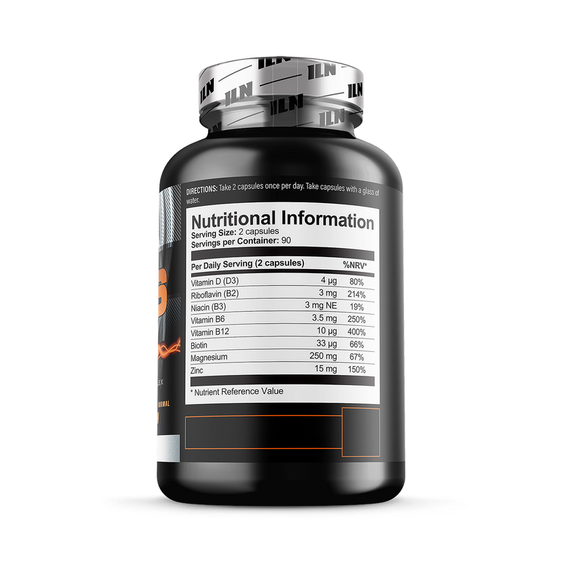 Iron Labs Nutrition ZM6 high strength zinc magnesium supplement 180 capsules, UK version