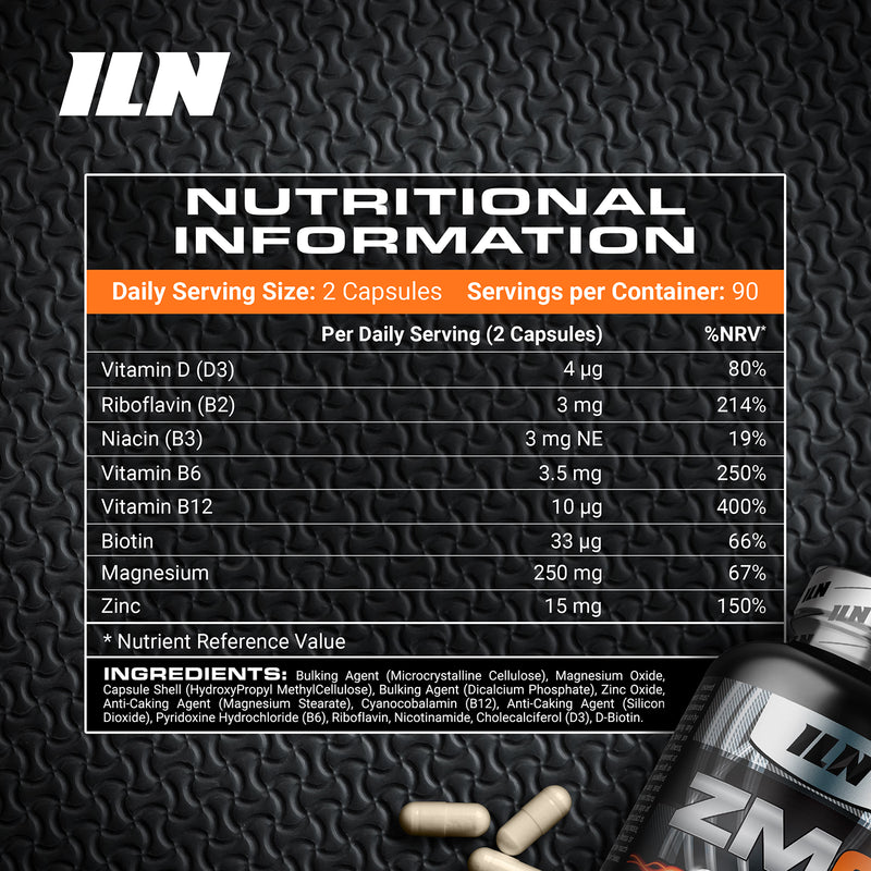 Iron Labs Nutrition ZM6 high strength zinc magnesium supplement 180 capsules, UK version