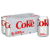 ASDA Diet Coke Low Calorie Cola Soft Drink 8 x 330ml Cans- Buy online at McGrocer