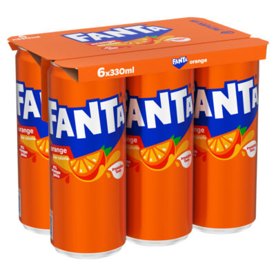 Fanta orange soft drink 6x330ml, imported from the UK