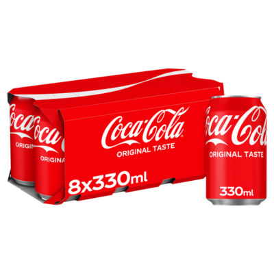 ASDA Coca-Cola Original Taste Cola Drink 8 x 330ml- Buy online at McGrocer