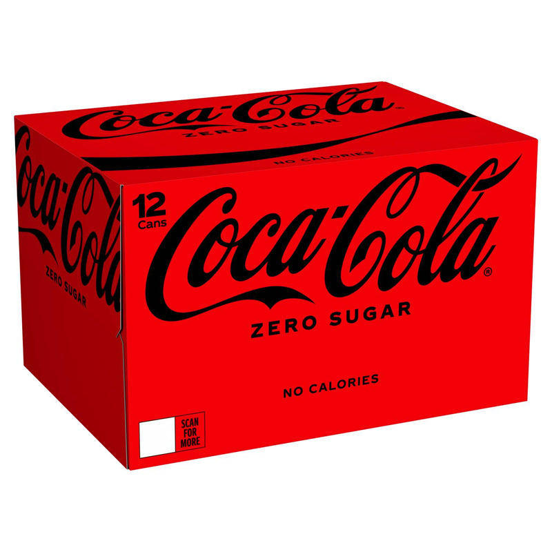 Coca-Cola Zero Sugar soft drink 12 x 330ml cans, UK version